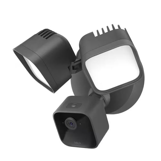 Wired Floodlight Camera - Smart Security Camera, 2600-Lumens, HD Works with Alexa - 1 Camera (Black)