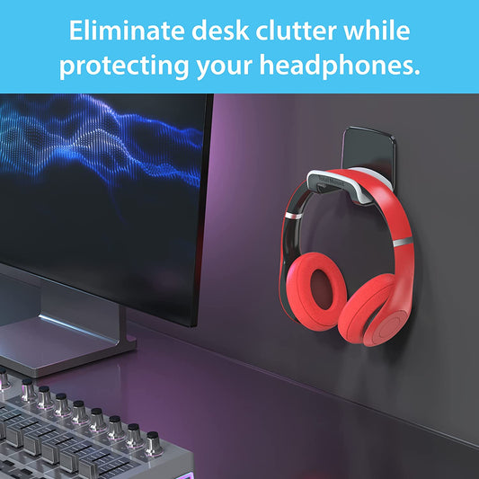Headphone Holder โ Hanger WonโT Damage Your Wall with Screws or Permanent Adhesive (Studio-Grade Black โ One Pack)