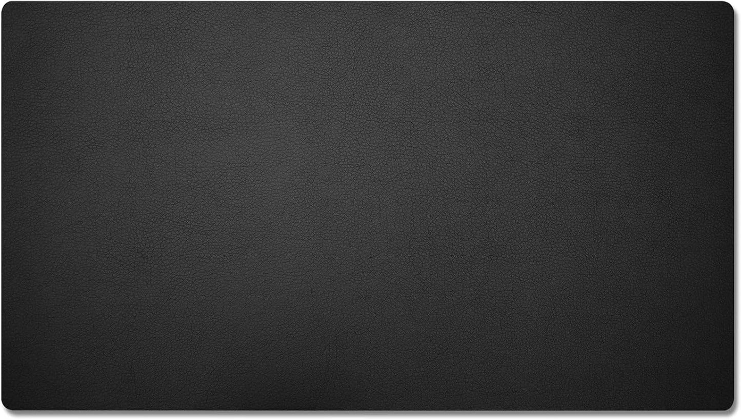 Leather Desk Blotter Pad 34 X 17 Inches, Flat, Non-Slip, Waterproof, Black