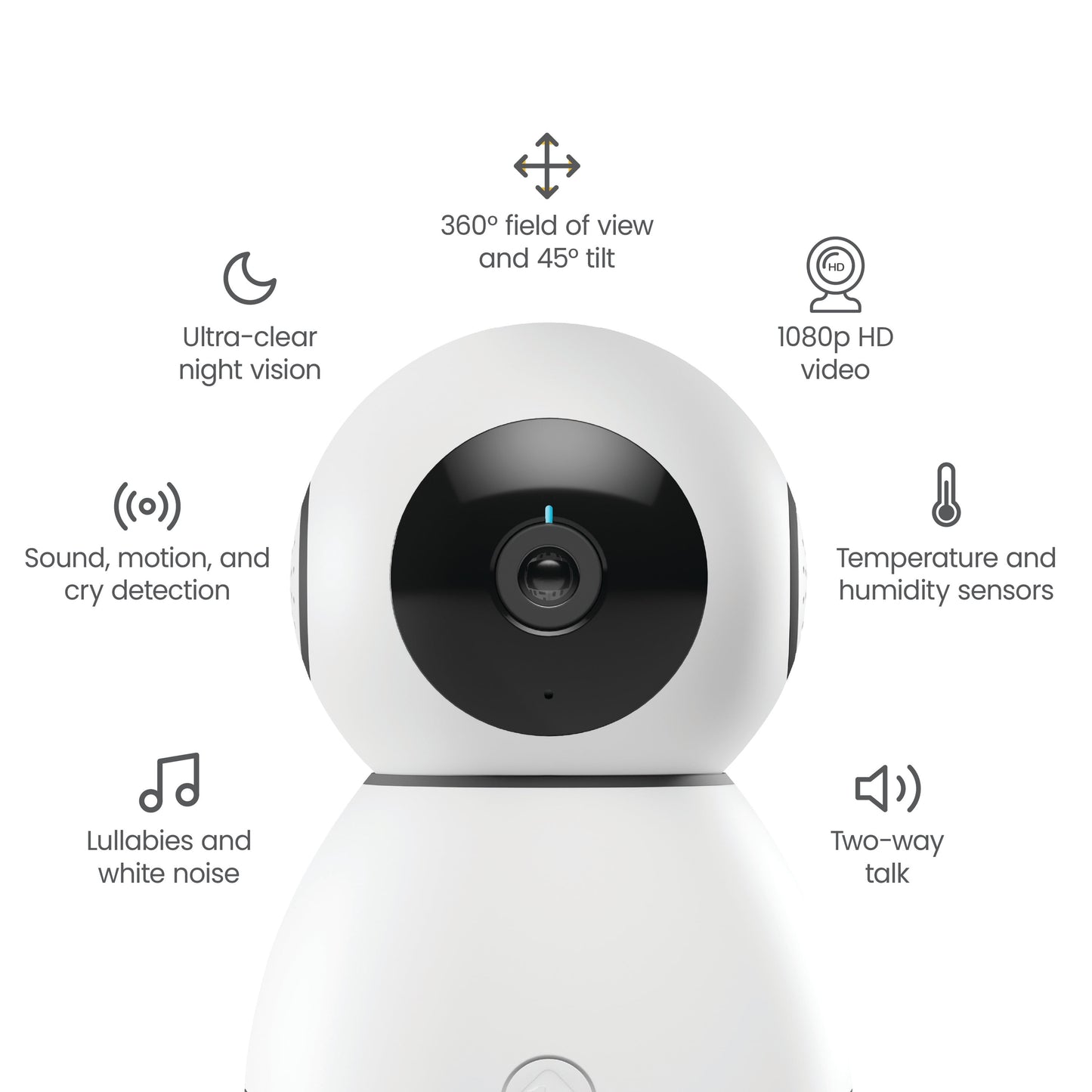 360° Smart Baby Monitor, Natural with White