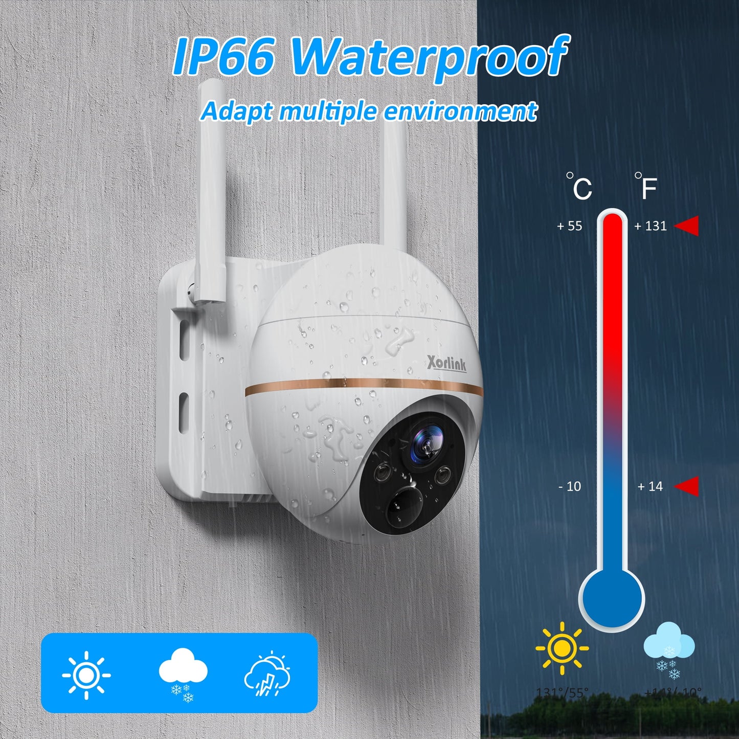 2K Solar Security Camera with Spotlight,  360° View Wireless Outdoor Camera, Waterproof PIR Detection, Rechargeable Battery Powered Home Surveillance Camera with Color Night Vision 2-Way Audio