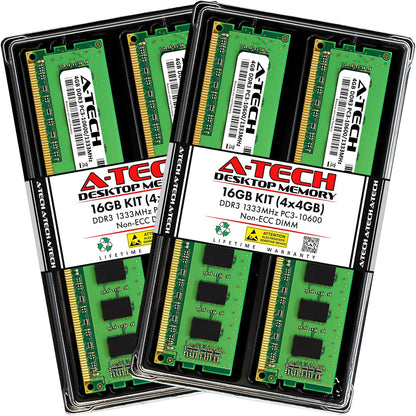 RAM 8GB Kit (2X4Gb) DDR3 1333 Mhz PC3-10600 DIMM - Desktop Computer Memory - CL9 240-Pin UDIMM Non-Ecc Unbuffered Upgrade Modules