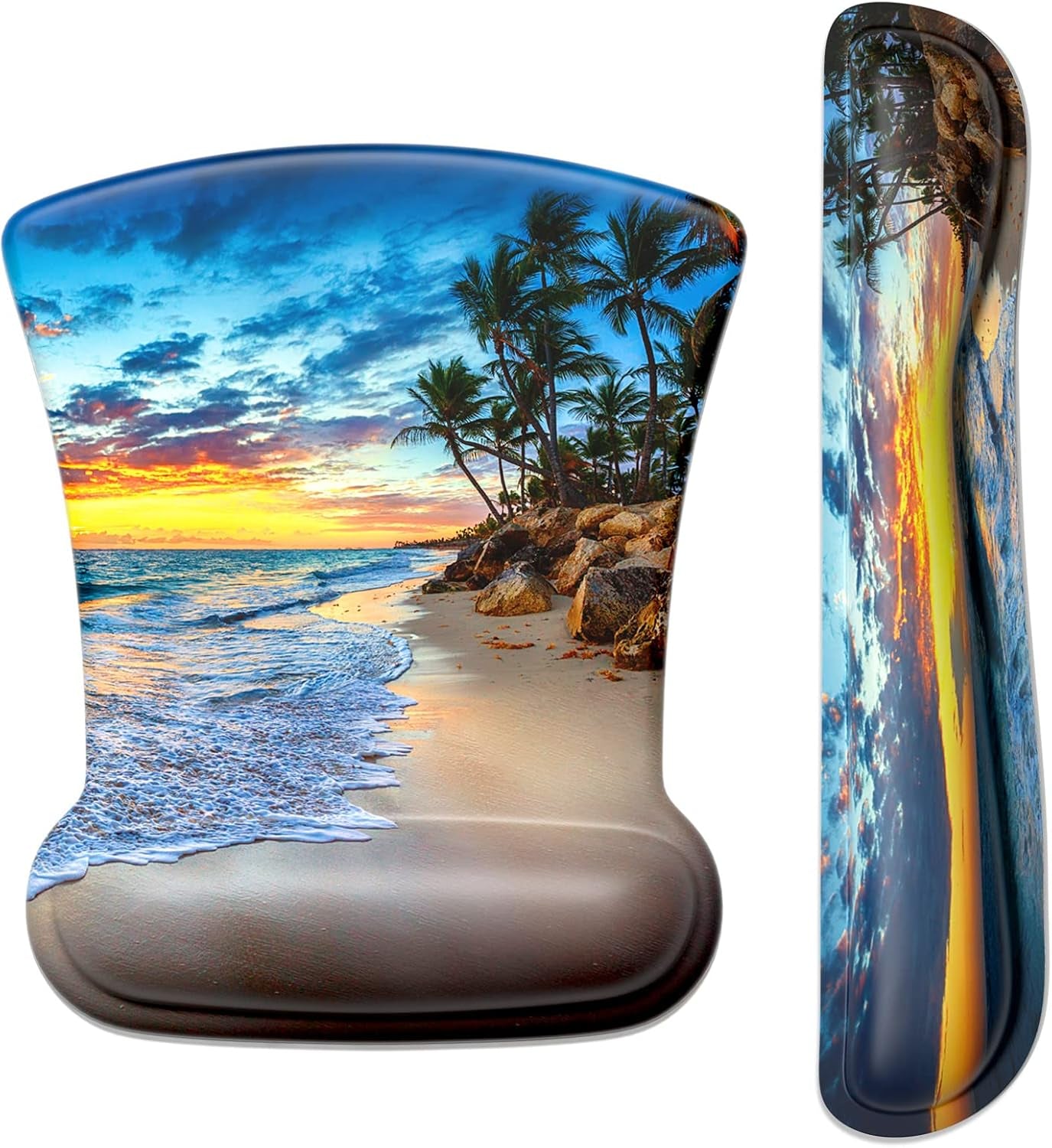 Mouse Pad Wrist Support Keyboard Wrist Rest Pad Ergonomic Mousepad Non-Slip Memory Foam Keyboard Pad Easy Typing Pain Relief Perfect for PC Laptop Gaming Office, Black Gold Marble