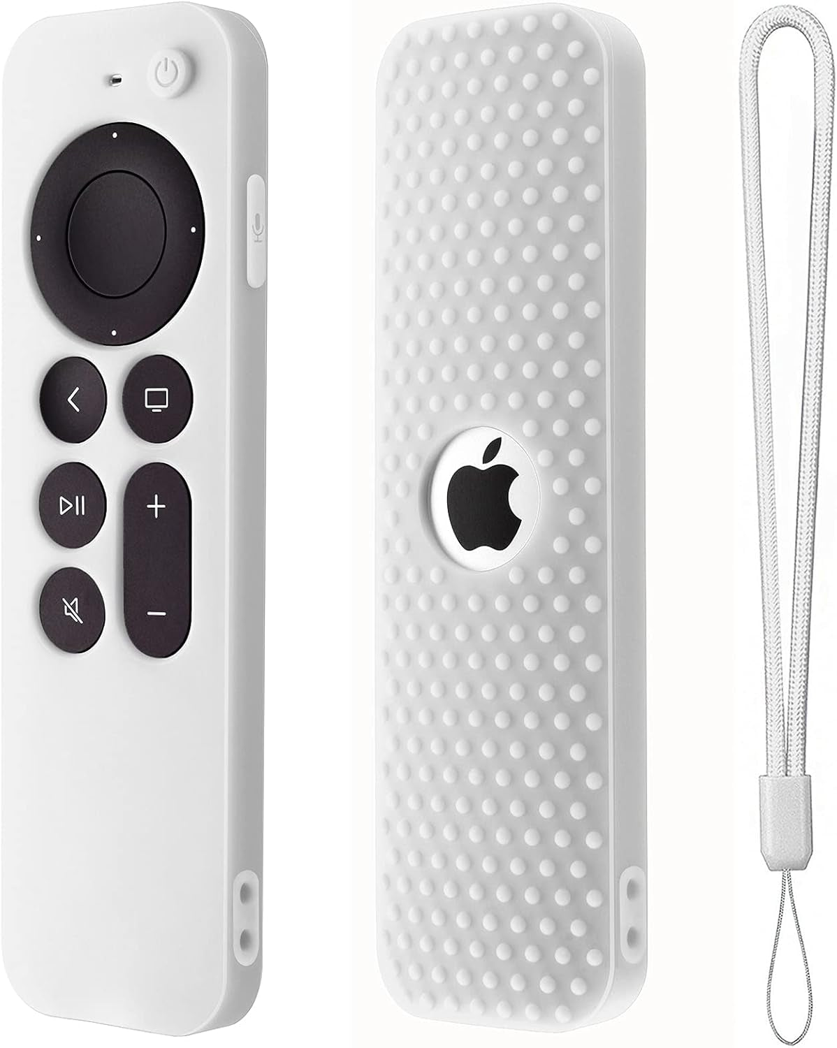 Silicone Cover Compatible with Apple TV Siri Remote 3Rd 2023 Shockproof Protective Case for Apple TV 4K 2Nd 2021 Remote Sleeve with Lanyard(Black)