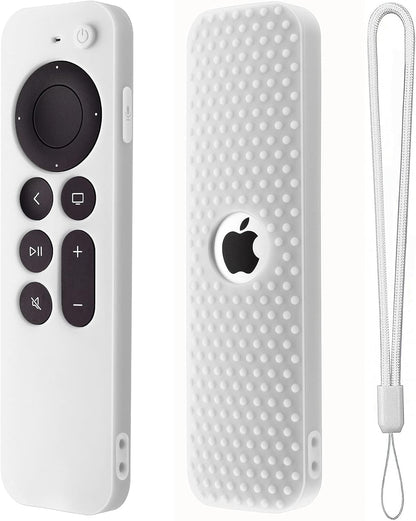 Silicone Cover Compatible with Apple TV Siri Remote 3Rd 2023 Shockproof Protective Case for Apple TV 4K 2Nd 2021 Remote Sleeve with Lanyard(Black)