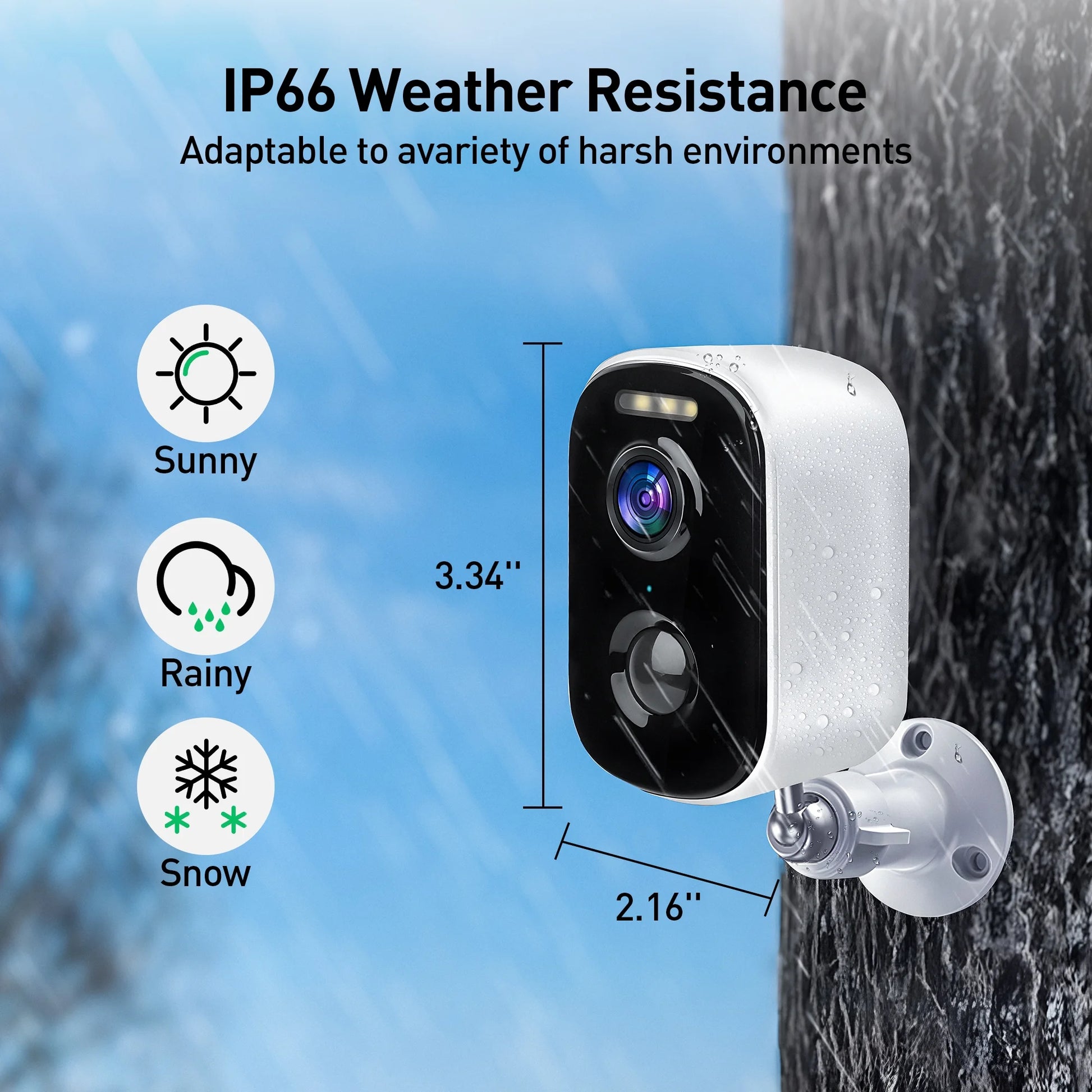 2K/5MP Wireless Outdoor Security Camera, PIR Detection 2.4G Wi-Fi Rechargeable Battery Powered Home Surveillance Camera with Color Night Vision, 2-Way Audio