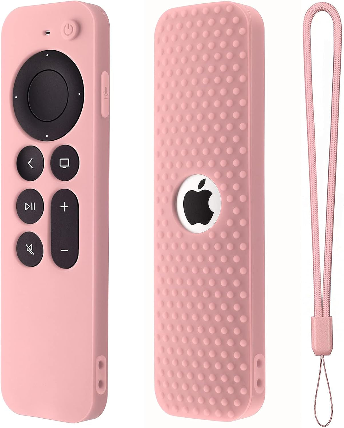 Silicone Cover Compatible with Apple TV Siri Remote 3Rd 2023 Shockproof Protective Case for Apple TV 4K 2Nd 2021 Remote Sleeve with Lanyard(Black)