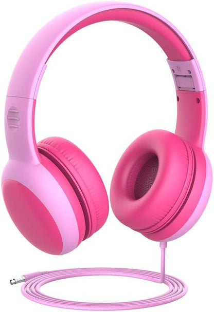Kids Headphones with Limited Volume, Cat Ear Toddler Headphones, Wired Headphone over Ear for Boys and Girls,Stereo Sound Foldable 3.5Mm Headset for Children