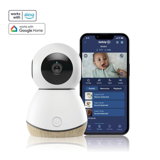 360° Smart Baby Monitor, Natural with White