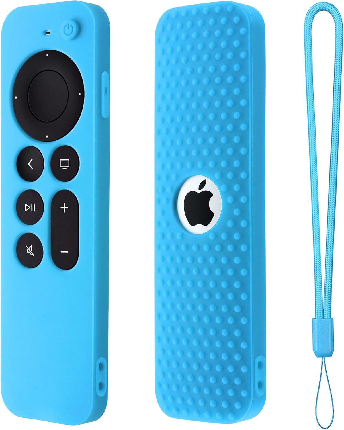 Silicone Cover Compatible with Apple TV Siri Remote 3Rd 2023 Shockproof Protective Case for Apple TV 4K 2Nd 2021 Remote Sleeve with Lanyard(Black)