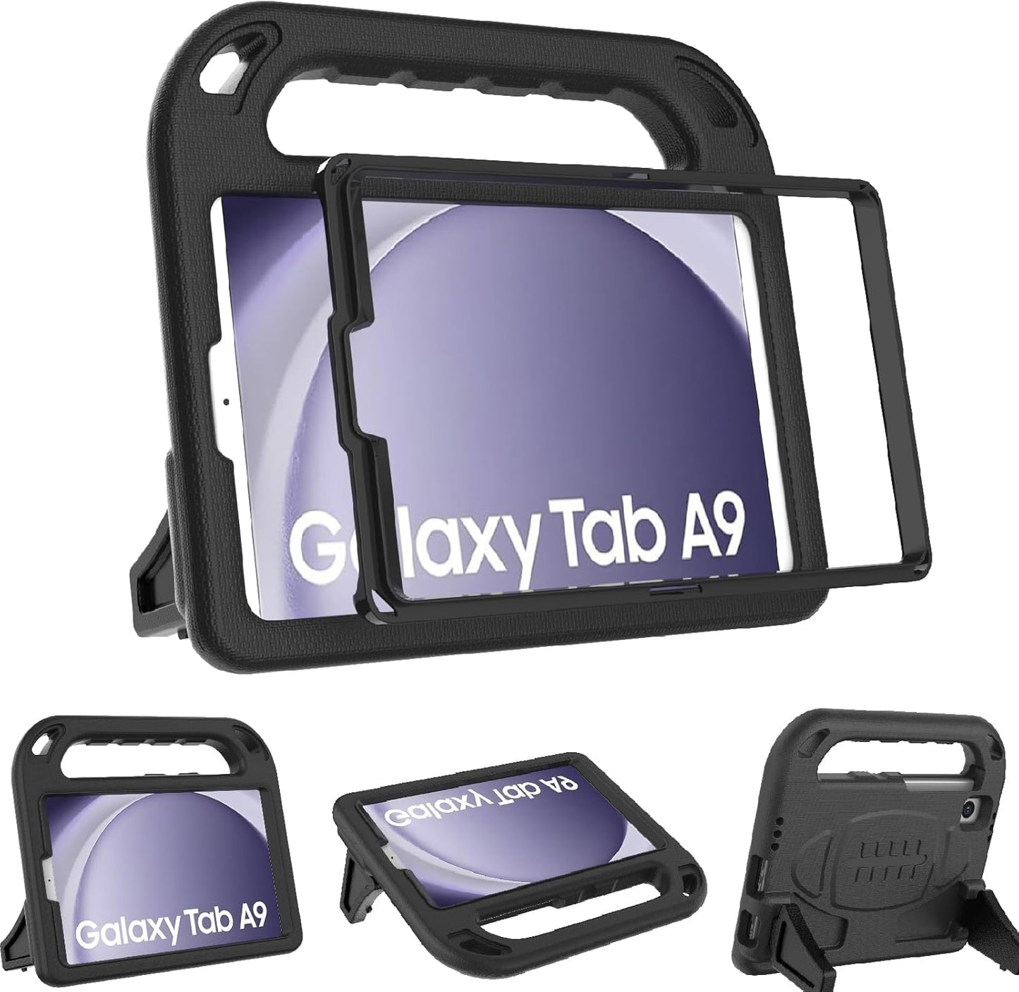 Kids Case for Samsung Galaxy Tab A9 2023 (Sm-X110/X115/X117)/Tab A7 Lite 2021- with Built-In Screen Protector, Shockproof Samsung Galaxy Tab A9/A7 Lite Case 8.7 Inch - Blue