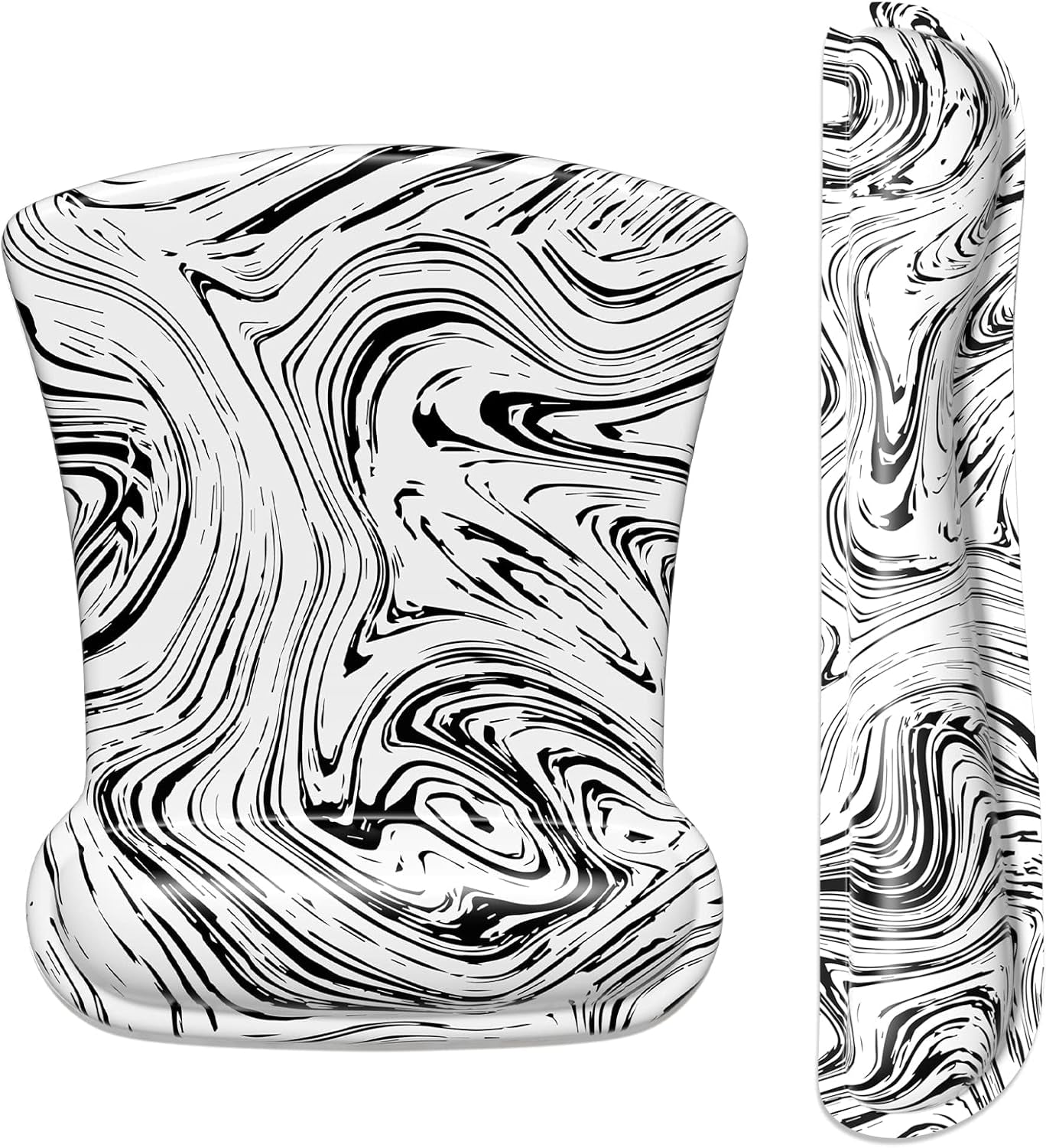 Mouse Pad Wrist Support Keyboard Wrist Rest Pad Ergonomic Mousepad Non-Slip Memory Foam Keyboard Pad Easy Typing Pain Relief Perfect for PC Laptop Gaming Office, Black Gold Marble