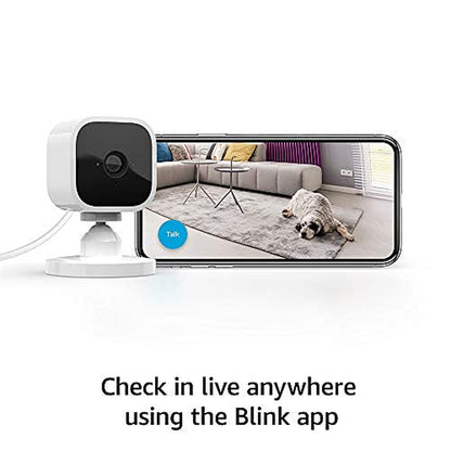Mini - Compact Indoor Plug-In Smart Security Camera, 1080P HD Video, Night Vision, Motion Detection, Two-Way Audio, Easy Set Up, Works with Alexa – 1 Camera (White)