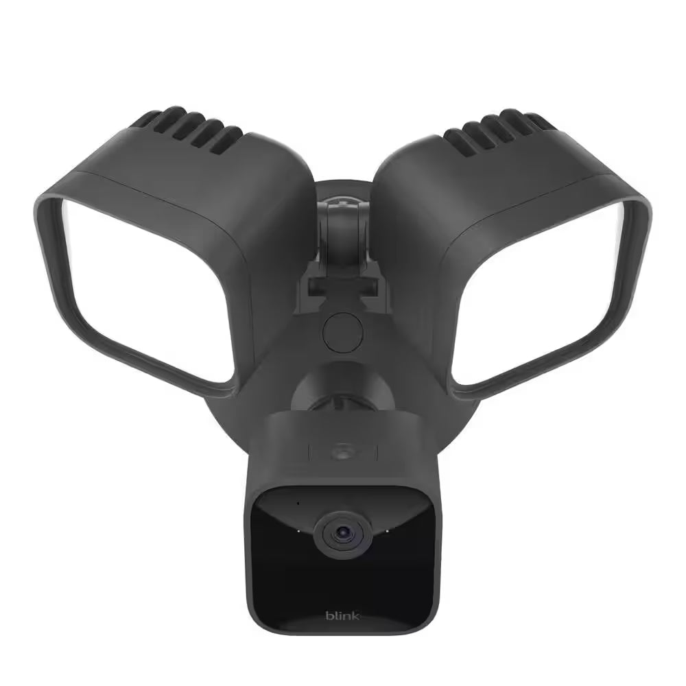 Wired Floodlight Camera - Smart Security Camera, 2600-Lumens, HD Works with Alexa - 1 Camera (Black)