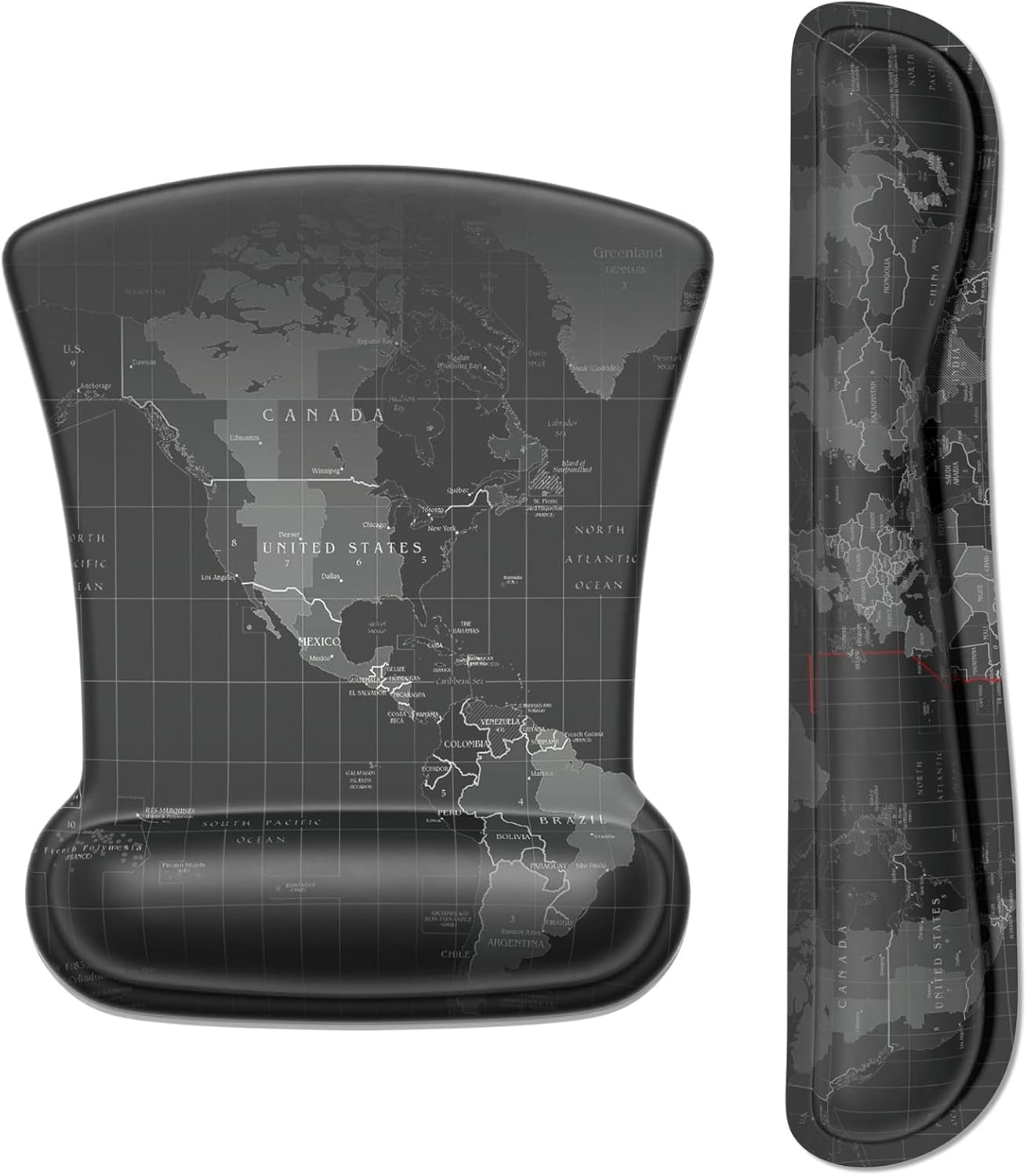 Mouse Pad Wrist Support Keyboard Wrist Rest Pad Ergonomic Mousepad Non-Slip Memory Foam Keyboard Pad Easy Typing Pain Relief Perfect for PC Laptop Gaming Office, Black Gold Marble