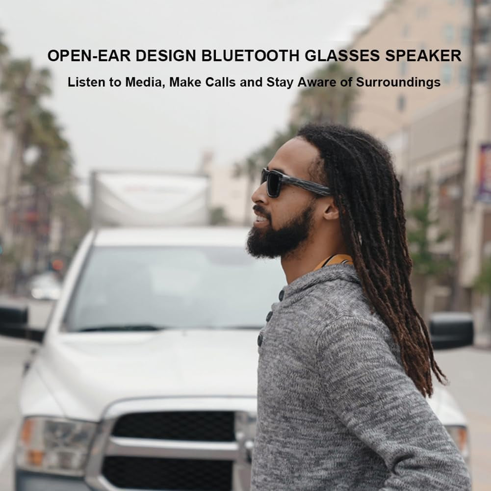 Oho Smart Glasses,Polarized Sunglasses with Bluetooth Speaker,Athletic/Outdoor UV Protection and Voice Control,Unisex(Mirror Blue Lens)