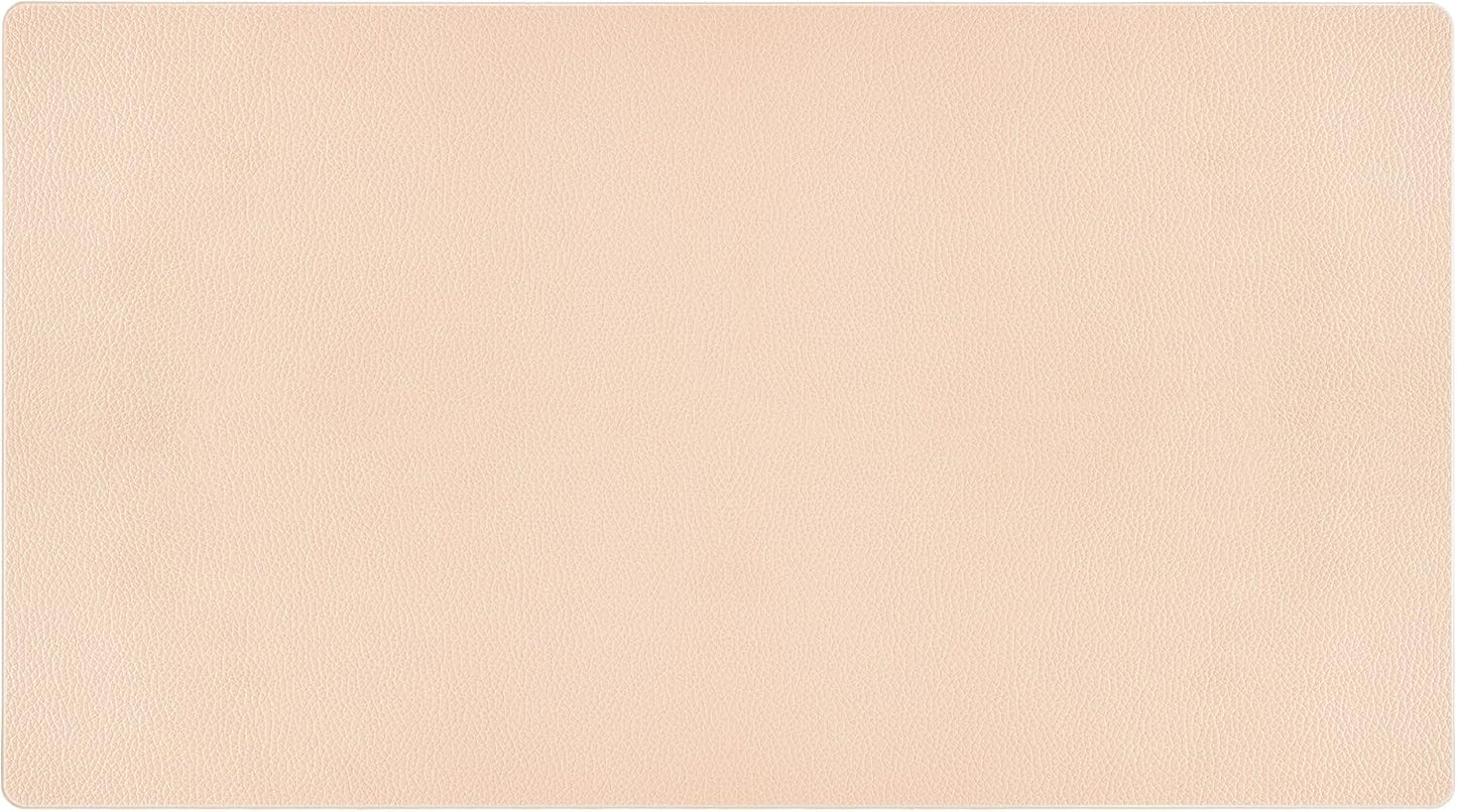 Leather Desk Blotter Pad 34 X 17 Inches, Flat, Non-Slip, Waterproof, Black