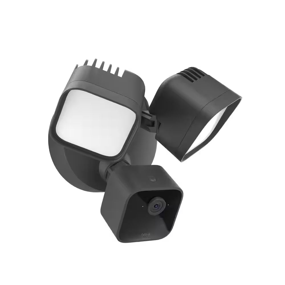 Wired Floodlight Camera - Smart Security Camera, 2600-Lumens, HD Works with Alexa - 1 Camera (Black)