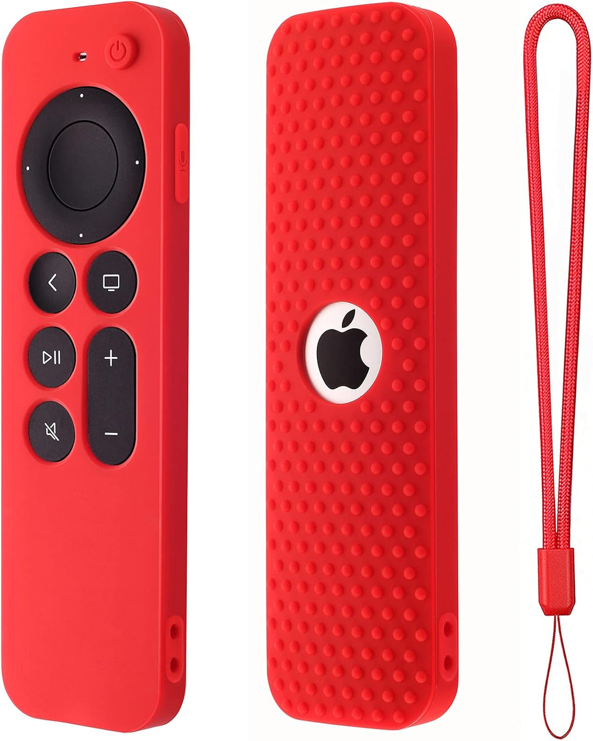 Silicone Cover Compatible with Apple TV Siri Remote 3Rd 2023 Shockproof Protective Case for Apple TV 4K 2Nd 2021 Remote Sleeve with Lanyard(Black)