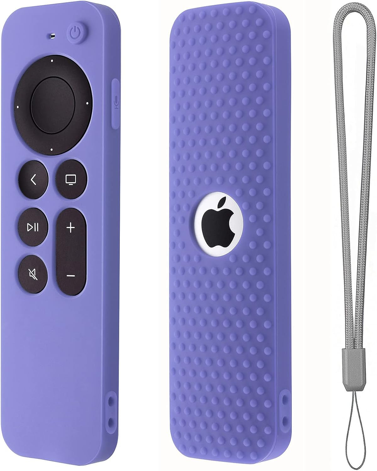 Silicone Cover Compatible with Apple TV Siri Remote 3Rd 2023 Shockproof Protective Case for Apple TV 4K 2Nd 2021 Remote Sleeve with Lanyard(Black)