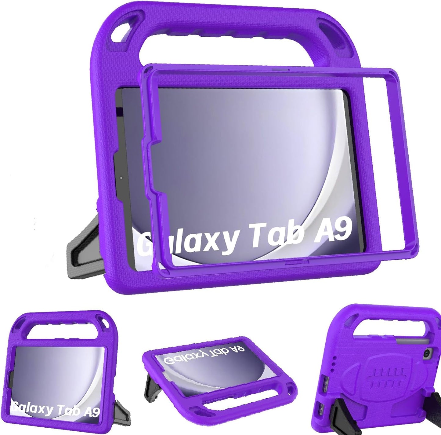 Kids Case for Samsung Galaxy Tab A9 2023 (Sm-X110/X115/X117)/Tab A7 Lite 2021- with Built-In Screen Protector, Shockproof Samsung Galaxy Tab A9/A7 Lite Case 8.7 Inch - Blue