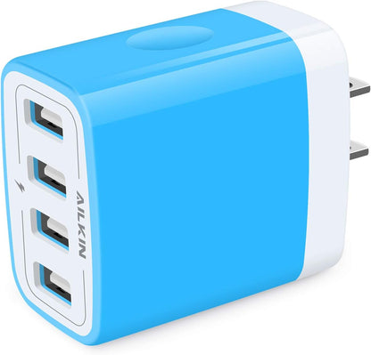 USB Charger Adapter, 2-Pack  4.8A 4-Muti Port Phone Wall Plug Fast Charging Block Box for Iphone 15 14 13 12 Pro Max 11 SE 10 XR XS X 8 7, Samsung Galaxy, Moto, LG, Pixel, Power Cube Base Brick