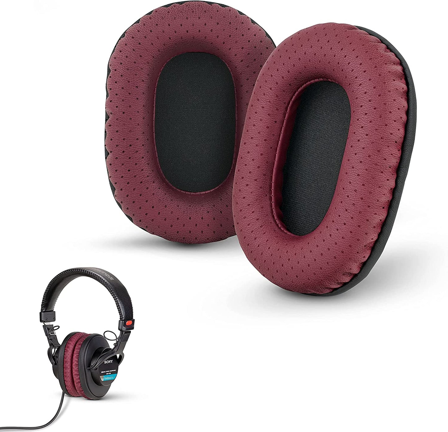 Replacement Earpads for Sony MDR 7506 Headphones - Quality Vegan Leather, Memory Foam Comfort, Long Lasting & Durable, Also Works with Headphones like Steelseries Arctis, ATH-M50X & More