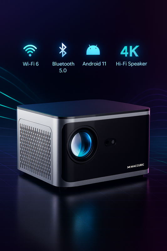 Magcubic Android 11 4K Smart Projector – 580 ANSI Full HD 1080P, 4K Decoding, WiFi6 & BT5.0, 150” Display