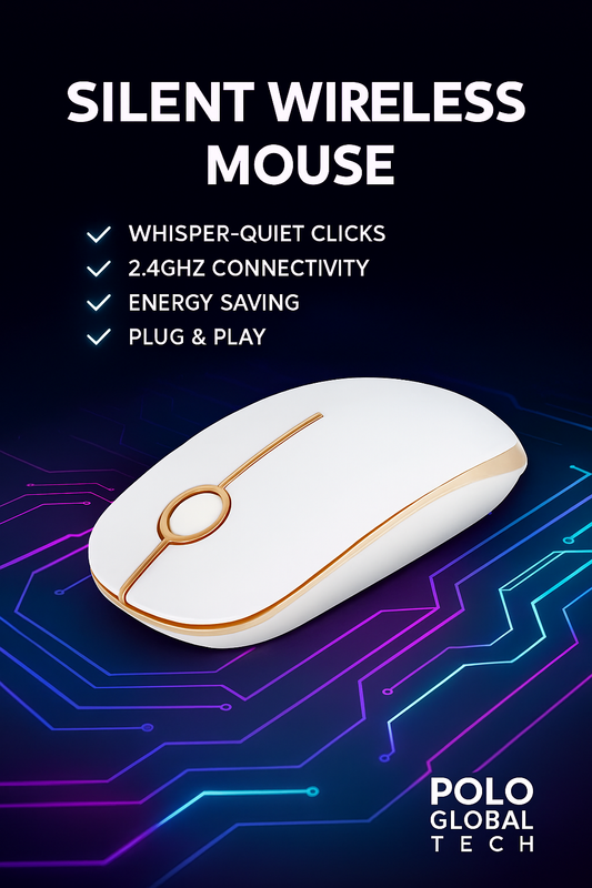 Silent Wireless Mouse 2.4GHz – Ergonomic, Energy-Saving & Compact Mouse for Laptop, PC, Office & Travel