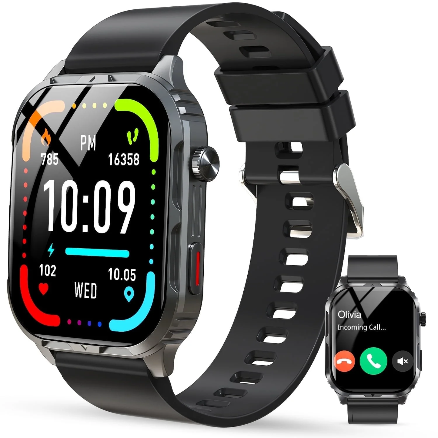 H5 Smart Watch | IP68 Waterproof, Bluetooth Calls, 100+ Sport Modes, 2.0” HD Touch Screen (iOS & Android)