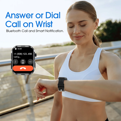 H5 Smart Watch | IP68 Waterproof, Bluetooth Calls, 100+ Sport Modes, 2.0” HD Touch Screen (iOS & Android)