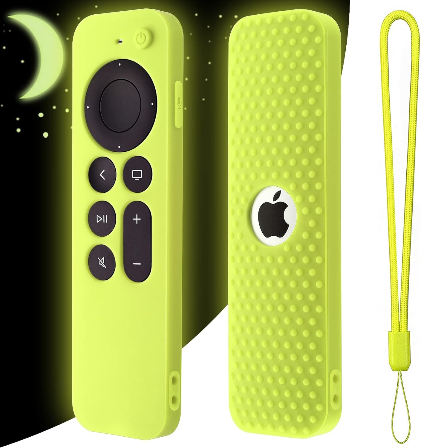 Silicone Cover Compatible with Apple TV Siri Remote 3Rd 2023 Shockproof Protective Case for Apple TV 4K 2Nd 2021 Remote Sleeve with Lanyard(Black)
