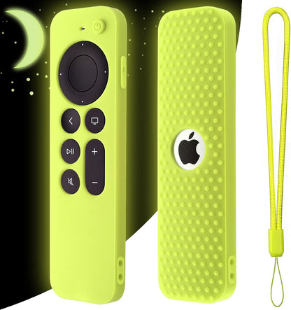 Silicone Cover Compatible with Apple TV Siri Remote 3Rd 2023 Shockproof Protective Case for Apple TV 4K 2Nd 2021 Remote Sleeve with Lanyard(Black)