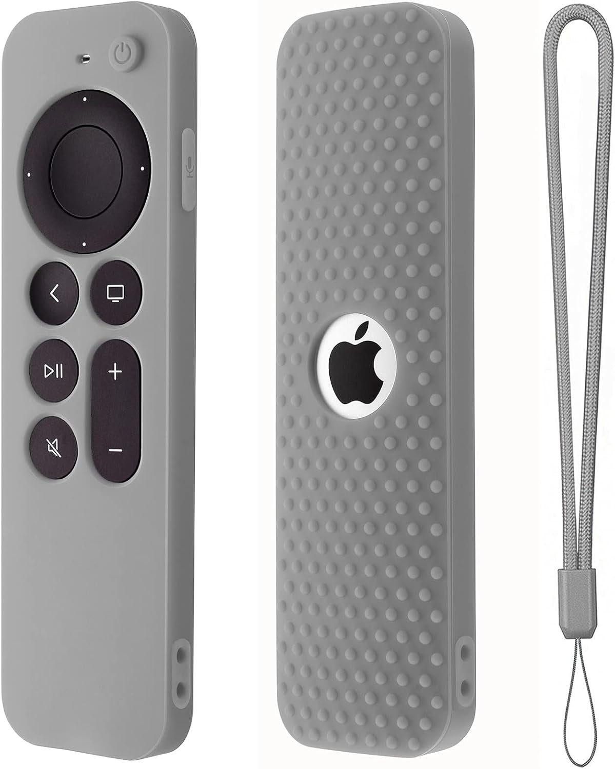 Silicone Cover Compatible with Apple TV Siri Remote 3Rd 2023 Shockproof Protective Case for Apple TV 4K 2Nd 2021 Remote Sleeve with Lanyard(Black)