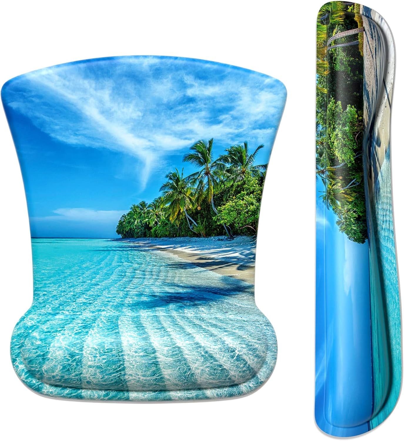 Mouse Pad Wrist Support Keyboard Wrist Rest Pad Ergonomic Mousepad Non-Slip Memory Foam Keyboard Pad Easy Typing Pain Relief Perfect for PC Laptop Gaming Office, Black Gold Marble