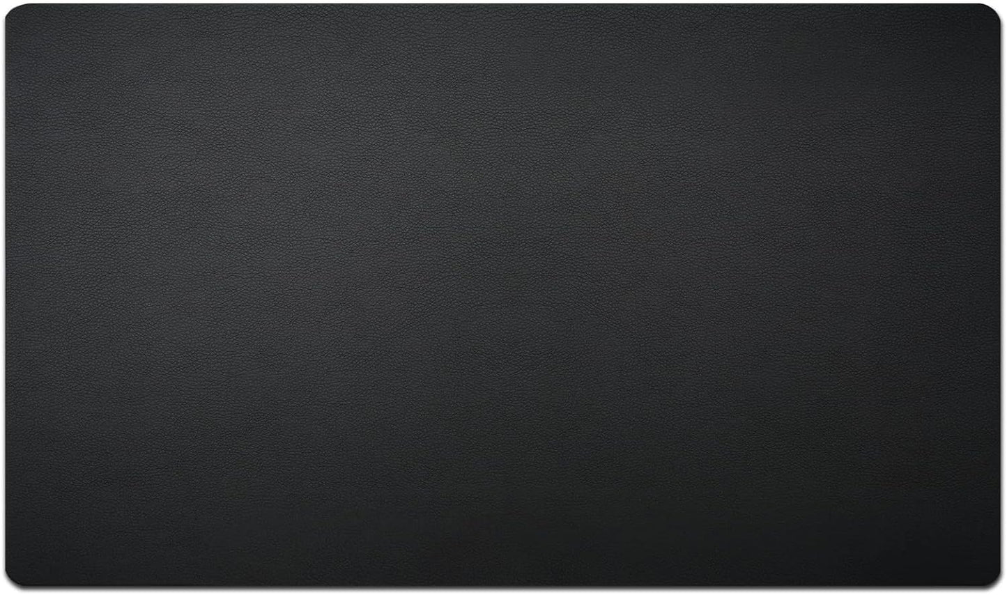 Leather Desk Blotter Pad 34 X 17 Inches, Flat, Non-Slip, Waterproof, Black