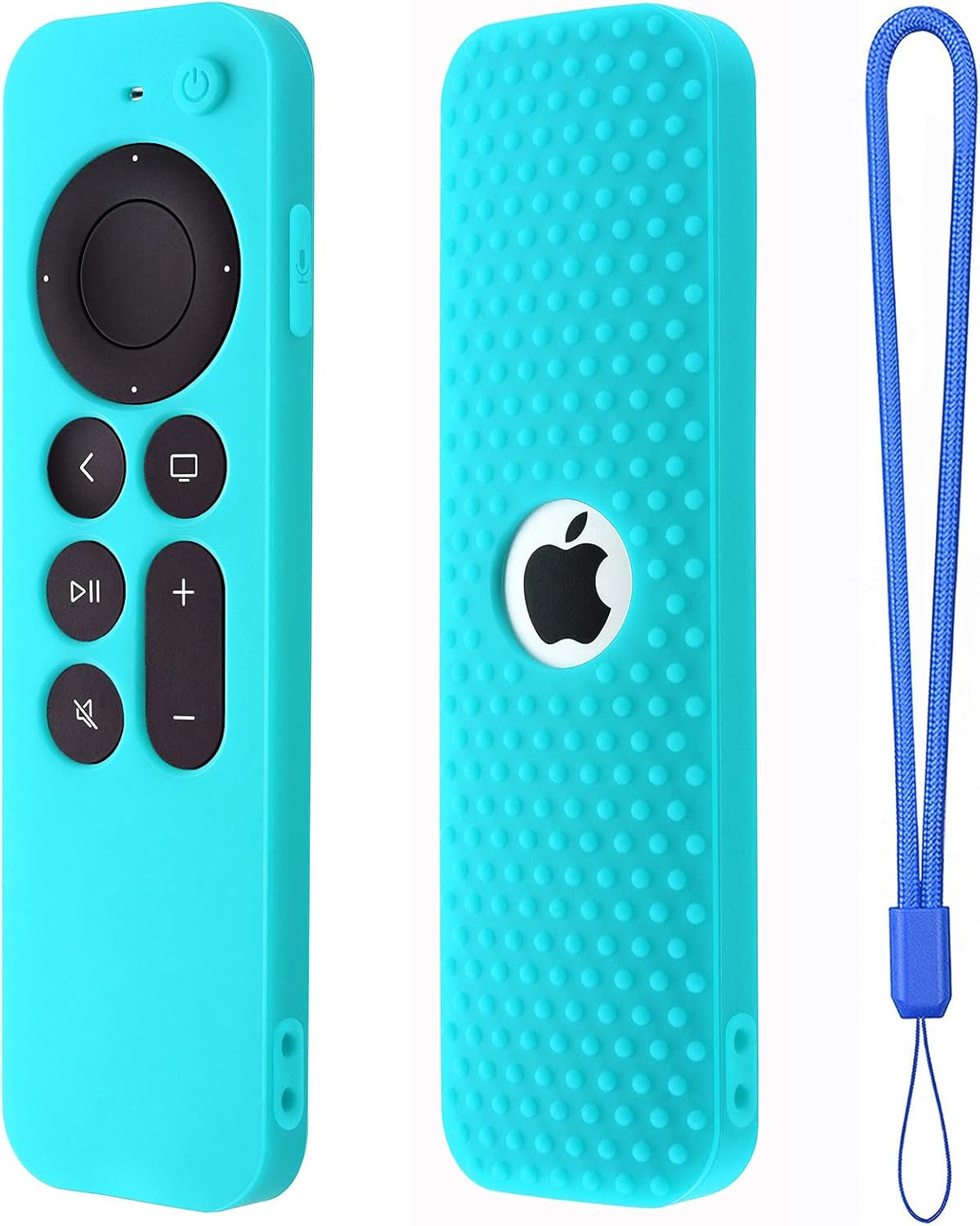 Silicone Cover Compatible with Apple TV Siri Remote 3Rd 2023 Shockproof Protective Case for Apple TV 4K 2Nd 2021 Remote Sleeve with Lanyard(Black)