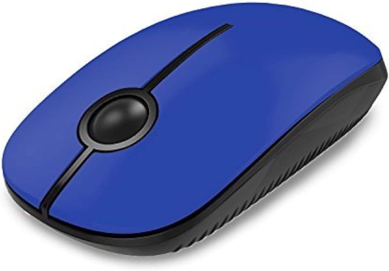 Wireless Mouse, 2.4G Slim Portable Computer Mouse with Nano Receiver Quiet Silent Optical Laptop Mouse for Notebook, PC, Laptop, Computer-White and Gold