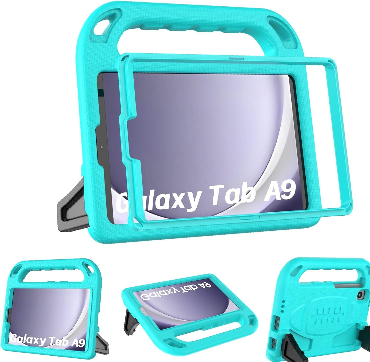 Kids Case for Samsung Galaxy Tab A9 2023 (Sm-X110/X115/X117)/Tab A7 Lite 2021- with Built-In Screen Protector, Shockproof Samsung Galaxy Tab A9/A7 Lite Case 8.7 Inch - Blue