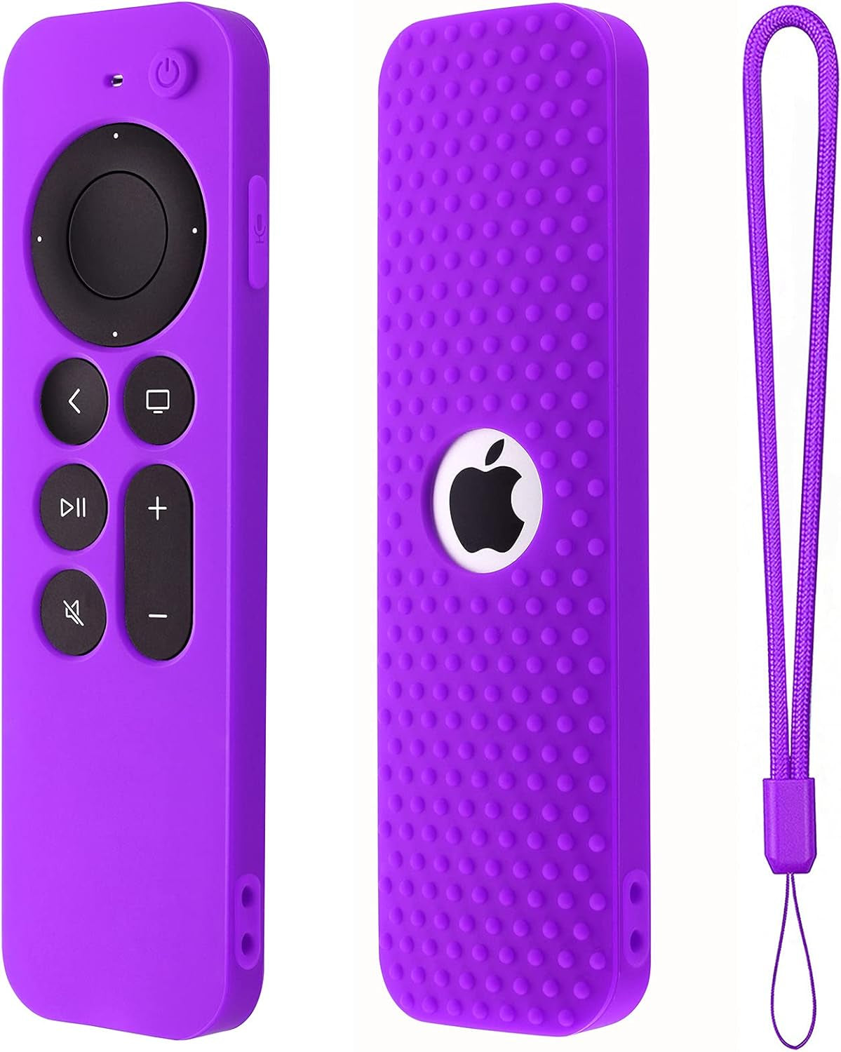 Silicone Cover Compatible with Apple TV Siri Remote 3Rd 2023 Shockproof Protective Case for Apple TV 4K 2Nd 2021 Remote Sleeve with Lanyard(Black)
