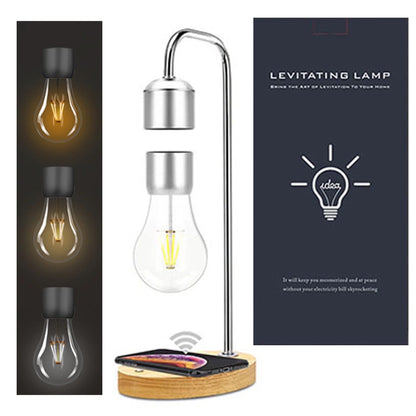 Modern Magnetic Levitating Lamp with Floating Light and Wireless Charger, Simplistic Innovative Warm Decorative Night Light, Cool Floating Lamps for Office and Home Decor