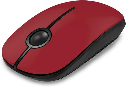 Wireless Mouse, 2.4G Slim Portable Computer Mouse with Nano Receiver Quiet Silent Optical Laptop Mouse for Notebook, PC, Laptop, Computer-White and Gold