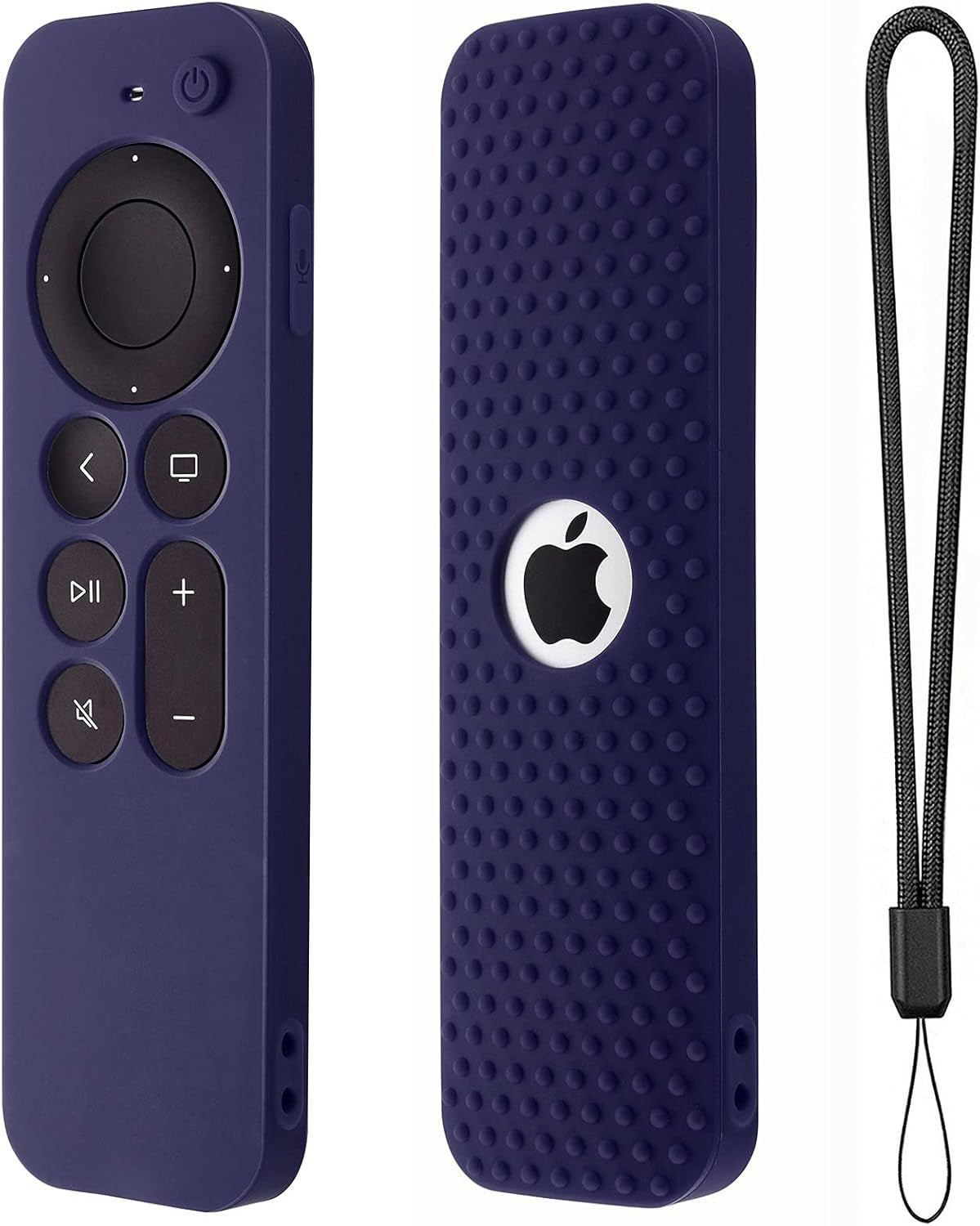 Silicone Cover Compatible with Apple TV Siri Remote 3Rd 2023 Shockproof Protective Case for Apple TV 4K 2Nd 2021 Remote Sleeve with Lanyard(Black)